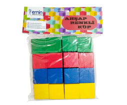 A2516 Ahşap Renkli Küp 25x25 mm *200