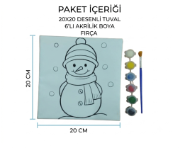 Desenli 20X20 Tuval Seti (Boyalı+Fırçalı) Desenli 20X20 Tuval Seti (Boyalı+Fırçalı)