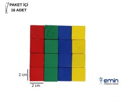 A216 Ahşap Renkli Küp 2X2 cm 