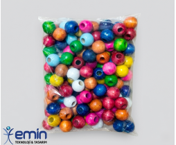Ahşap Boncuk 32 MM Renkli