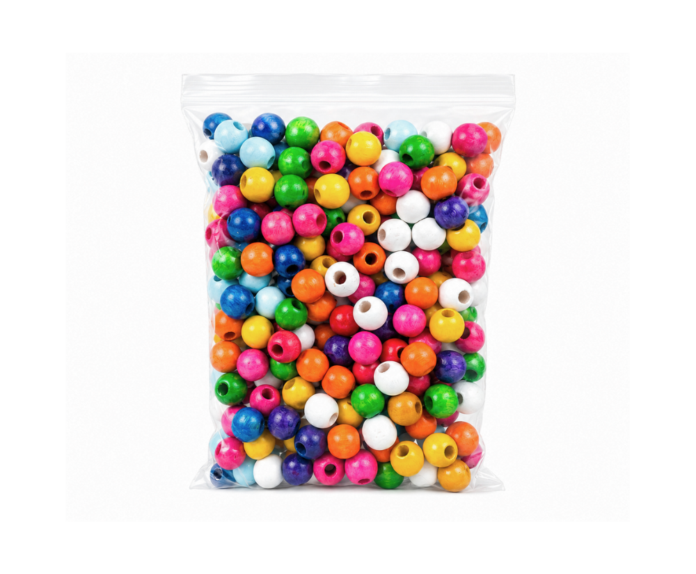 Ahşap Boncuk 24 MM Renkli