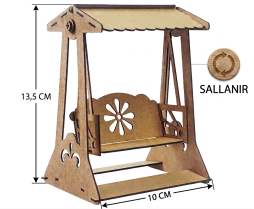 3D Salıncak Ahşap Maket