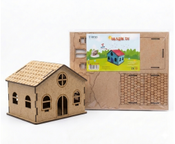 3D Ahşap Klasik Ev Maketi
