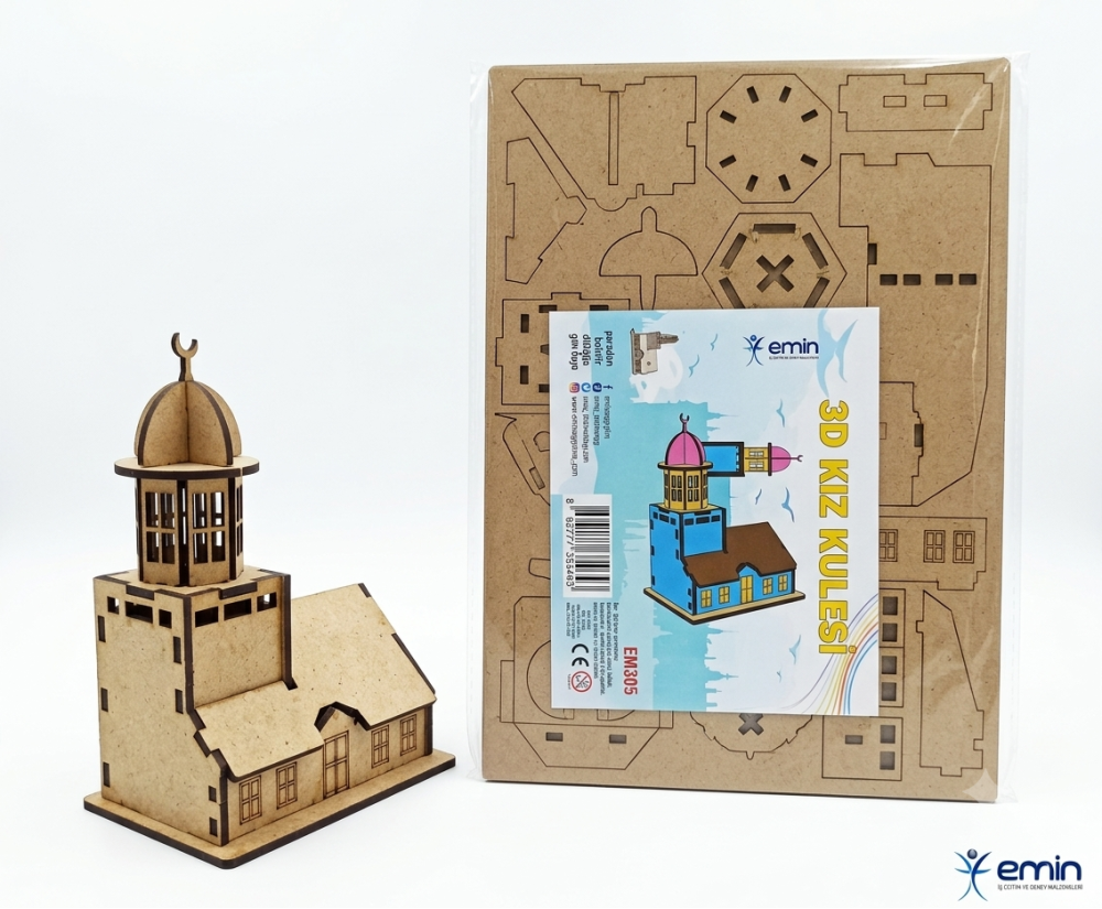 3D Kız Kulesi Mini Ahşap Maket