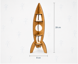 3D Ahşap Roket Maketi 