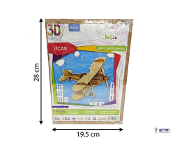 3D Ahşap Uçak Maketi 