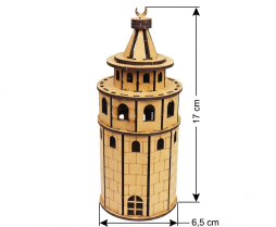 3D Galata Kulesi Mini Ahşap Maket