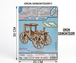 3D Ahşap Klasik Araba Maketi 