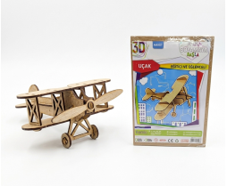 3D Ahşap Uçak Maketi 