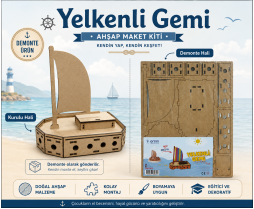 3D Yelkenli Ahşap Maketi