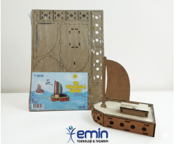 3D Yelkenli ahşap maket