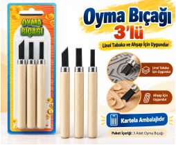 Ahşap Oyma Bıçağı Seti 3'lü