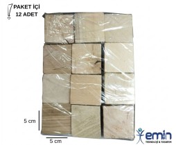 Ahşap Küp Naturel 5x5 cm12'li Ahşap Küp Naturel 5x5 cm12'li