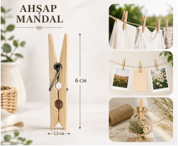 Ahşap Mandal 6 cm 20'li