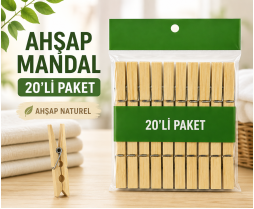 Ahşap Mandal 6 cm 20'li