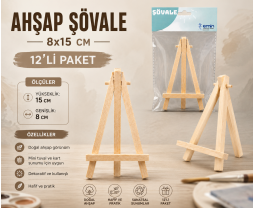 Ahşap Şövale 8x15 cm 12'li Paket