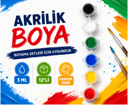Akrilik Boya Mini 6 Renk 3 ml