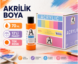 Akrilik Boya 70 ml 12'li Tek Renk 