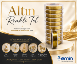 Altın renkli tel 0,4 mm*15 mt 10’lu *50