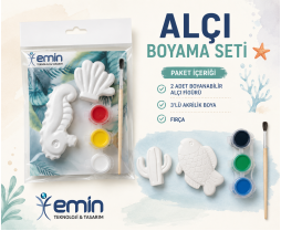 Alçı Boyama Seti (Boyalı+Fırçalı)
