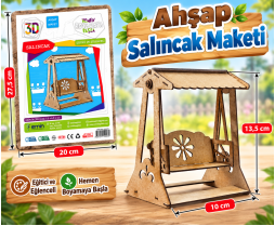 3D Ahşap Salıncak Maketi