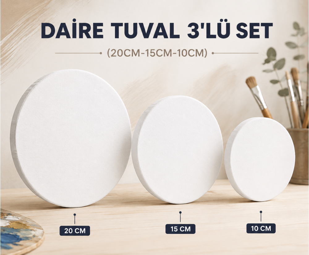 Daire Tuval 3'lü Set (10CM-15CM-20CM)