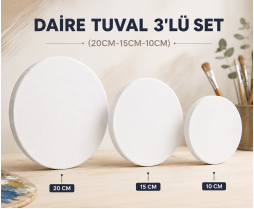 Daire Tuval 3'lü Set (10CM-15CM-20CM)