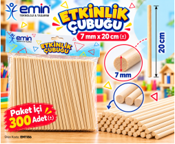 Etkinlik Çubuğu 7 mm x 20 cm 300'lü Paket (±)