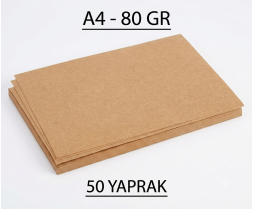 A4 Kraft Kağıdı 80 GR 50 Yaprak 