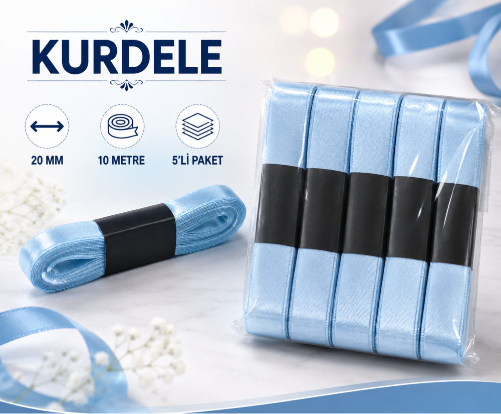 Saten Kurdele 20MM 10MT (5'li)