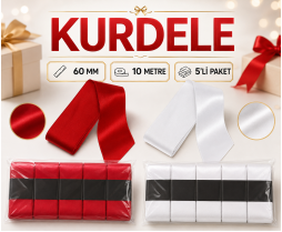 Saten Kurdele 60 MM 10MT (5'Lİ PAKET)