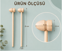 Ahşap Ritim Çubuğu 25 CM - 2'li Set 12'li Paket