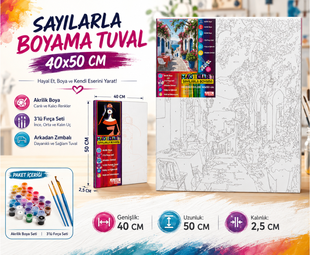 Sayılarla Boyama Tuval 40x50 