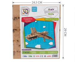 3D Taarruz Uçağı Ahşap Maket