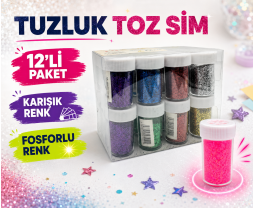 Tuzluk Toz Sim Fosforlu Karışık Renk 12'li Paket 
