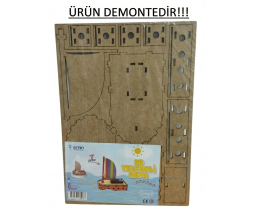 3D Yelkenli Ahşap Maket