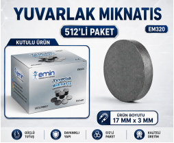 Yuvarlak Mıknatıs 17x3mm 512'Li Paket