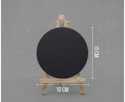 Şövaleli Yuvarlak Siyah Tuval 10 CM 