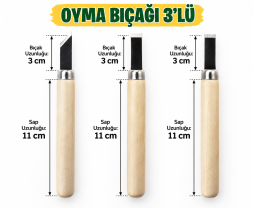 Ahşap Oyma Bıçağı Seti 3'lü
