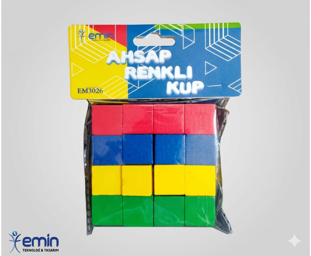 A216 Ahşap Renkli Küp 2X2 cm 