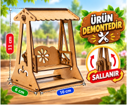3D Ahşap Salıncak Maketi