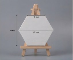 Şövaleli Altıgen Beyaz Tuval 10 CM 