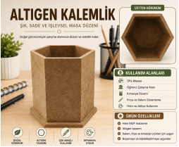 Obje Altıgen Kalemlik 