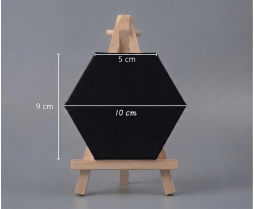 Şövaleli Altıgen Siyah Tuval 10 CM 