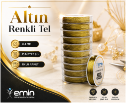 Altın renkli tel 0,4 mm*15 mt 10’lu *50