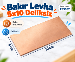 Bakır Levha 5x10 Deliksiz 