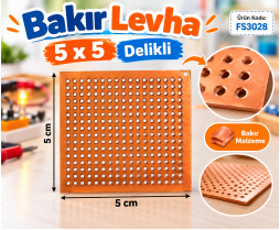 Bakır Levha 5x5 Delikli 