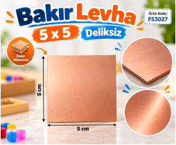 Bakır Levha 5x5 Deliksiz 