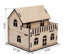 3D Balkonlu Ev Mini Maketi (Demonte)
