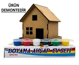 Boyama Ahşap Çitli Ev Seti